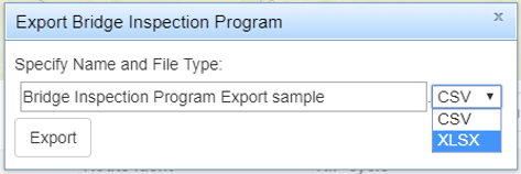Image of the query Export window